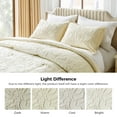 thumbnail image 3 of King Size Comforter Set Embroidery 3 Pcs All Season Down Machine Washable Beige, 3 of 8