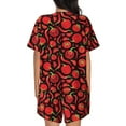 thumbnail image 3 of Naloa Tomatoes And Chili Women's Short-Sleeved Pajama Set, Loungewear, Summer pajamas, Breathable Cozy - 3X-Large, 3 of 9