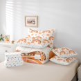 thumbnail image 3 of jejeloiu Cute Boho Rainbow 7pcs Bedding Comforter Set,Cartoon Loves Pattern Queen Bedding Sets,Orange Beige Queen Sheet Sets For Girls Kids,Ultra Soft Home Decor Reversible, 3 of 8