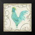 thumbnail image 2 of Shamp, Cindy 15x15 Black Modern Framed Museum Art Print Titled - Teal Rooster II, 2 of 5
