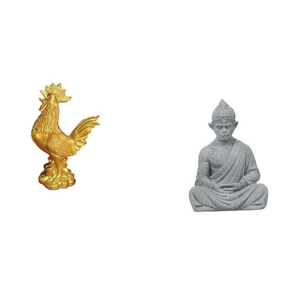 Figura decorativa de pollo, Buda y mono, estilo Feng Shui, ideal para cumpleaños, aniversarios, inauguraciones de casas, patios y jardines.