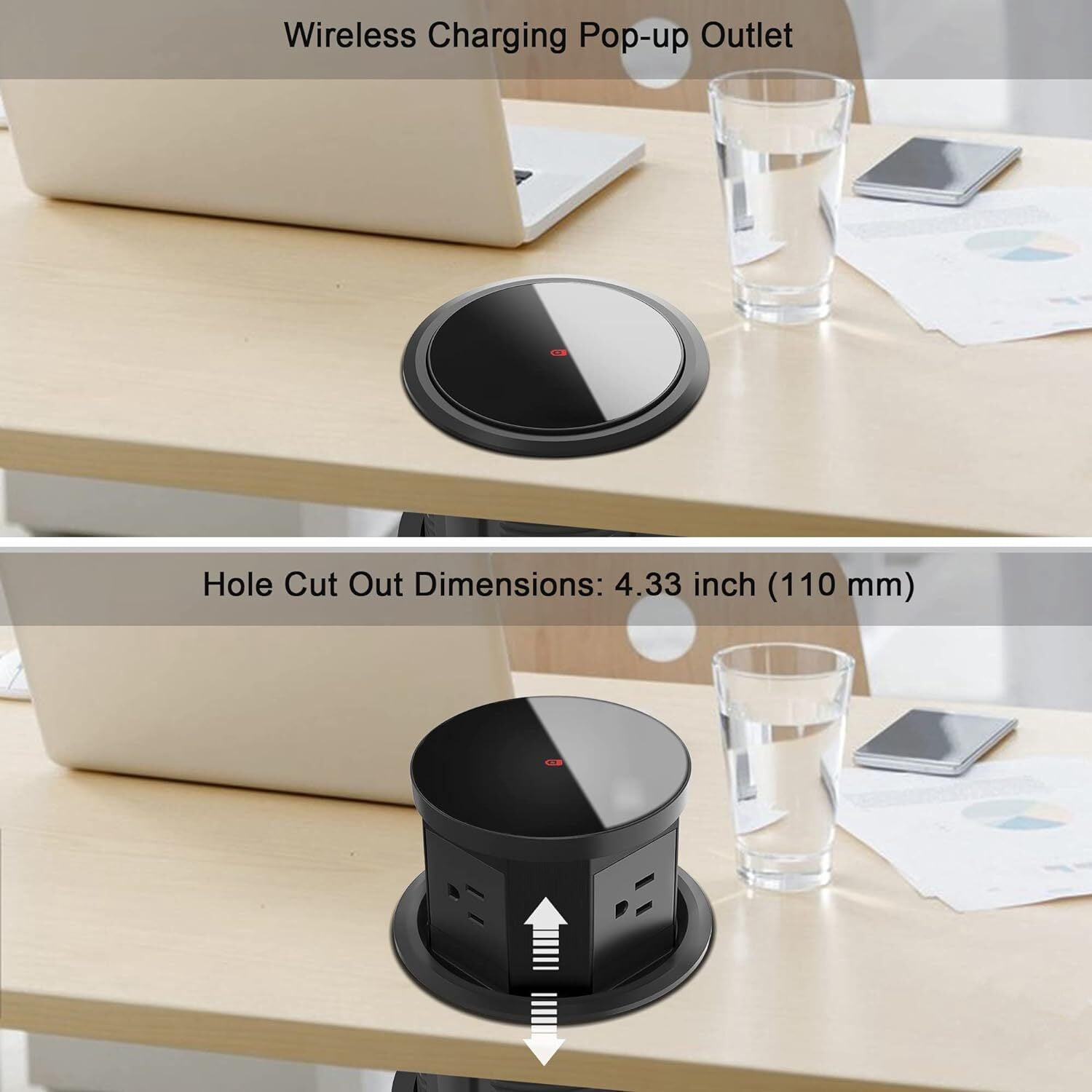 Countertop Plug In Snug Plug Pop Up Countertop Outlet With Wireless Charger - 4 AC Outlets ...