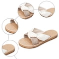 thumbnail image 6 of Beach Shoes for Women Canvas Bowtie Open Toe Flat Slides Sandals Casual Summer Vacation Slip on Slippers Khaki Size 7, 6 of 6