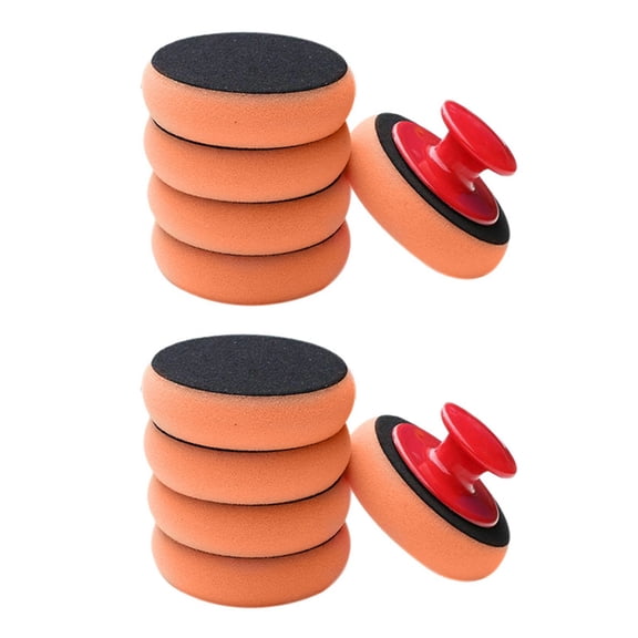 12Pcs Car Wax Wash Polish Pad Sponge Cleaning Foam Kit Microfiber Applicator Pads with Gripper Handle Car-Styling