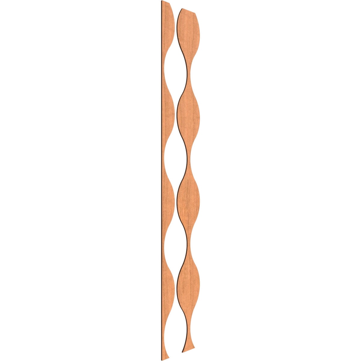 Ekena Millwork 94"H x 3/8"T Ozark Adjustable Wood Decorative Slat Wall Panel Kit, Cherry (contains 8 Slats + 1 Straight Edge Starter Slat)