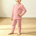 thumbnail image 6 of QSXADF Kid's Fall/Winter Fuzzy Casual Fleece Set Graphic Long Sleeve Tight Letter Thermal Top Pant 2 Piece Set For Home Wear Children Clothing Set, 6 of 6