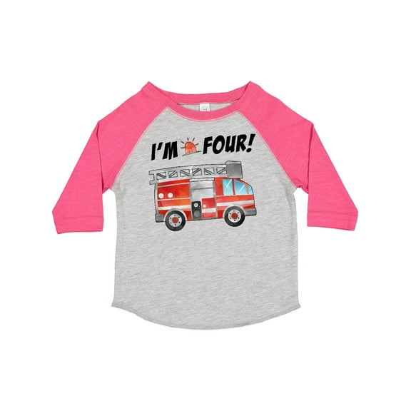 Inktastic I'm 4 Fire Truck 4th Birthday Boys or Girls Toddler T-Shirt