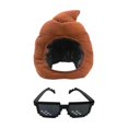 thumbnail image 1 of Sombrero de caca para cosplay, tocado de juguete con forma de caca para actuaciones navideñas y Halloween. Con gafas de sol, 1 of 9