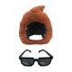 thumbnail image 1 of Sombrero de caca para cosplay, tocado de juguete con forma de caca para actuaciones navideñas y Halloween. Con gafas de sol, 1 of 9