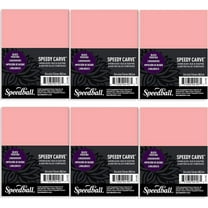Speedball Speedy-Carve Block Printing Carving Block, Rectangle, Pink, 3 x 4 Inches (6-Pack), Linoleum for Printmaking