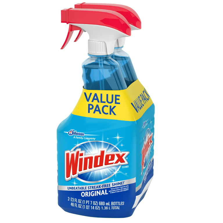 Windex® Glass Cleaner, Original Blue, Spray Bottle, 23 fl oz