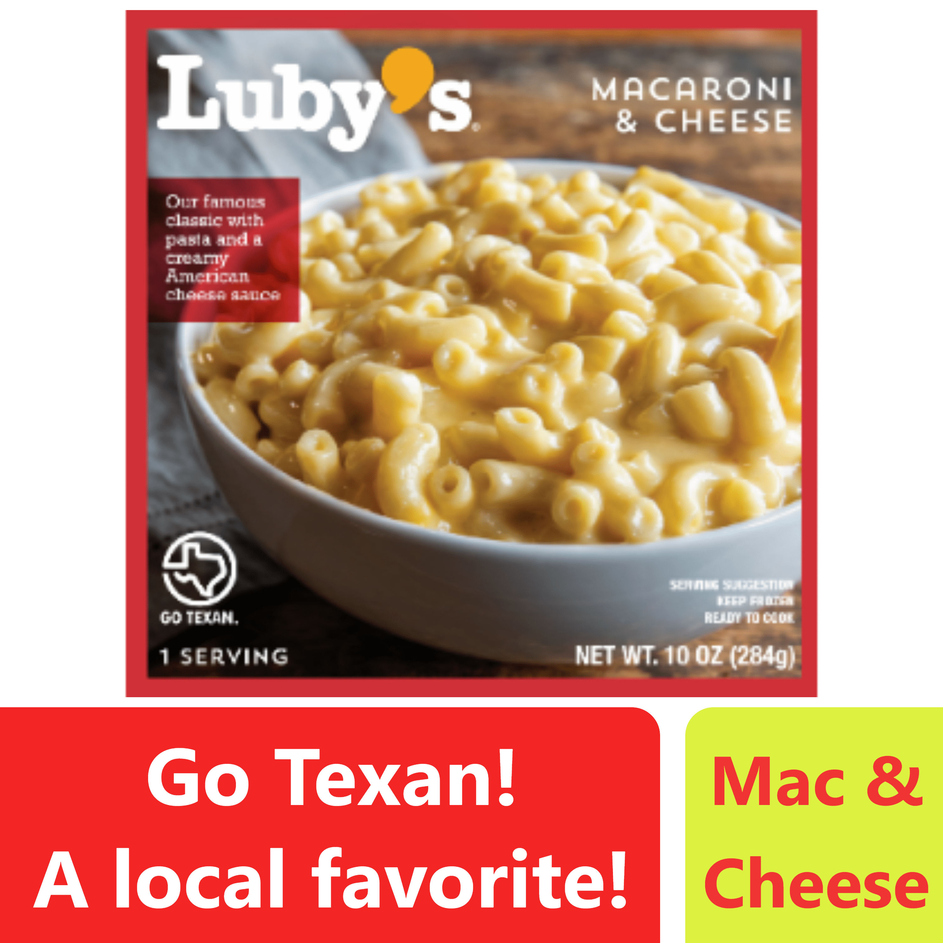 Luby's Macaroni and Cheese, 10oz, Frozen Single Serve (1 Unit)