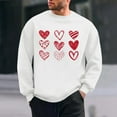 thumbnail image 1 of Amzcrzy Sudadera Para Hombre, Con Estampado De Corazones, Informal, De Manga Larga Y Cuello Redondo, Con Capucha, Color Blanco, Talla L, 1 of 6