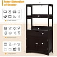 thumbnail image 5 of CZMJY Bathroom Floor Cabinet with Drawer, 2 Open Shelves and Door Cupboard, Multipurpose Free Standing Storage Cabinet for Bathroom Kitchen Living Room, 24 x 13 x 48 inch Espresso, 5 of 10