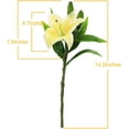thumbnail image 3 of Paquete de 5 flores artificiales de lirio, flores falsas de tacto real para boda, hogar, fiesta, jardín, tienda, decoración de oficina, flores de imitación de lirio de plástico., 3 of 7