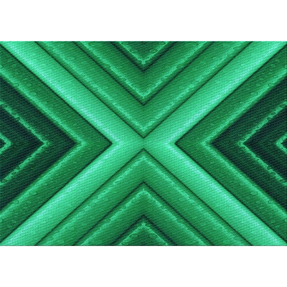 Ahgly Company Indoor Rectangle Patterned SpringGreen Area Rugs, 4' x 6'