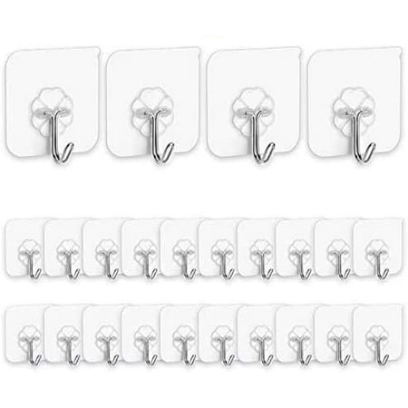 

Adhesive Hooks Heavy Duty Sticky Hooks for Hanging Wall Hangers Without Nails 15lb(Max) 180 Degree Rotating Seamless Stick on Wall Hooks Bathroom Kitchen Office Outdoors-12 Packs