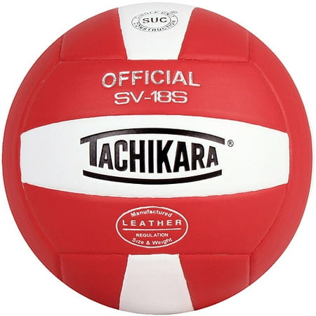 Tachikara SV-18S Composite Leather Volleyball, Scarlet/White