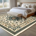 thumbnail image 2 of Vintage Flowers Pattern Washable Area Rug 6 x 9 ft Retro Classical Bohemian Style , Soft Non Slip Rugs Stain Repellent Indoor Felt Carpet for Living Dining Room Bedroom Home Office, 2 of 9