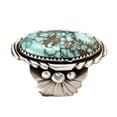 thumbnail image 4 of SPRING PARK Women's Ring Oval Cut Bohemia Turquoise Carved Ring Jewelry, 4 of 5