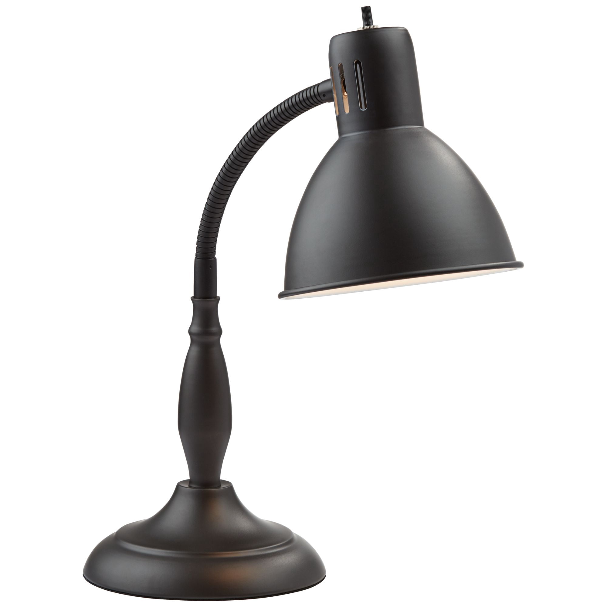 360 Lighting Breck Desk Table Lamp 17" High Dark Bronze Metal Adjustable Gooseneck Arm for Bedroom Bedside Nightstand Office Kids Family House Home