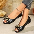 thumbnail image 6 of Women’s Casual Faux Leather Peep-Toe Slingback Flats,Soft Cushioned Insole Loafers,Elastic Slingback Strap,Durable Stitching,Indoor Outdoor Daily Wear,Fashionable Comfortable Summer Shoes Black, 6 of 9