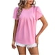 thumbnail image 2 of Fiudx Ofertas de La Semana Camiseta Informal de Manga Corta con Cuello Redondo Liso a La Moda para Mujer, 2 of 3