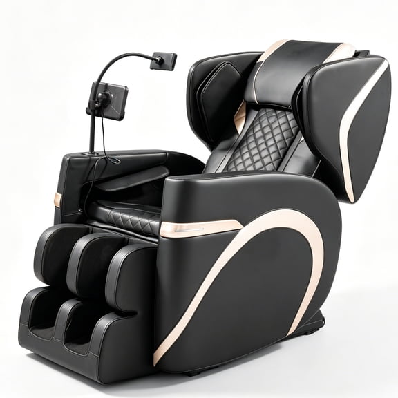 BILITOK Zero Gravity Full Body Massage Chair Recliner Includes Heating, Airbags, Bluetooth Speaker, Foot Roller, and Touch Screen Black