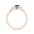 thumbnail image 2 of ANGARA Natural Blue Sapphire Crossover Engagement Ring with Leaf Motifs in 14K Rose Gold for Women (Size-5mm) | September Birthstone, Anniversary, Jewelry Gift for Women | Natural Sapphire Ring, 2 of 10