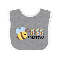 Inktastic Bee Positive Cute Bee Boys or Girls Baby Bib