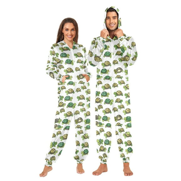 joogoo Cartoon Turtles Unisex Adults Onesies Pajamas Jumpsuits L