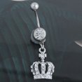 thumbnail image 6 of Imperial Crown Shape Rhinestone Navel Ring Anti allergy Piercing Body Jewelry, 6 of 8