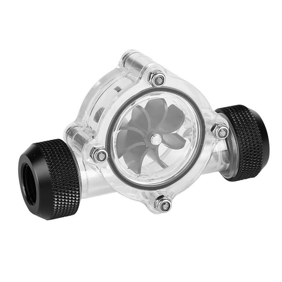Indicador de medidor de flujo hembra a hembra con puerto de rosca G1/4" para refrigeración por agua de PC, 8 impulsores (negro)
