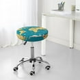 thumbnail image 7 of Daiia World Map With Landmarks Stool Covers Round,Round Bar Stool Covers Waterproof Bar Chair Covers Washable Stool Cushion Slipcover for 12-14 Inch Chair-, 7 of 7