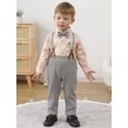 thumbnail image 6 of CARETOO Toddler Baby Boy Clothes Suit Gentleman Wedding Formal Dress Shirt Bowtie Suspender Pants, 6 of 13