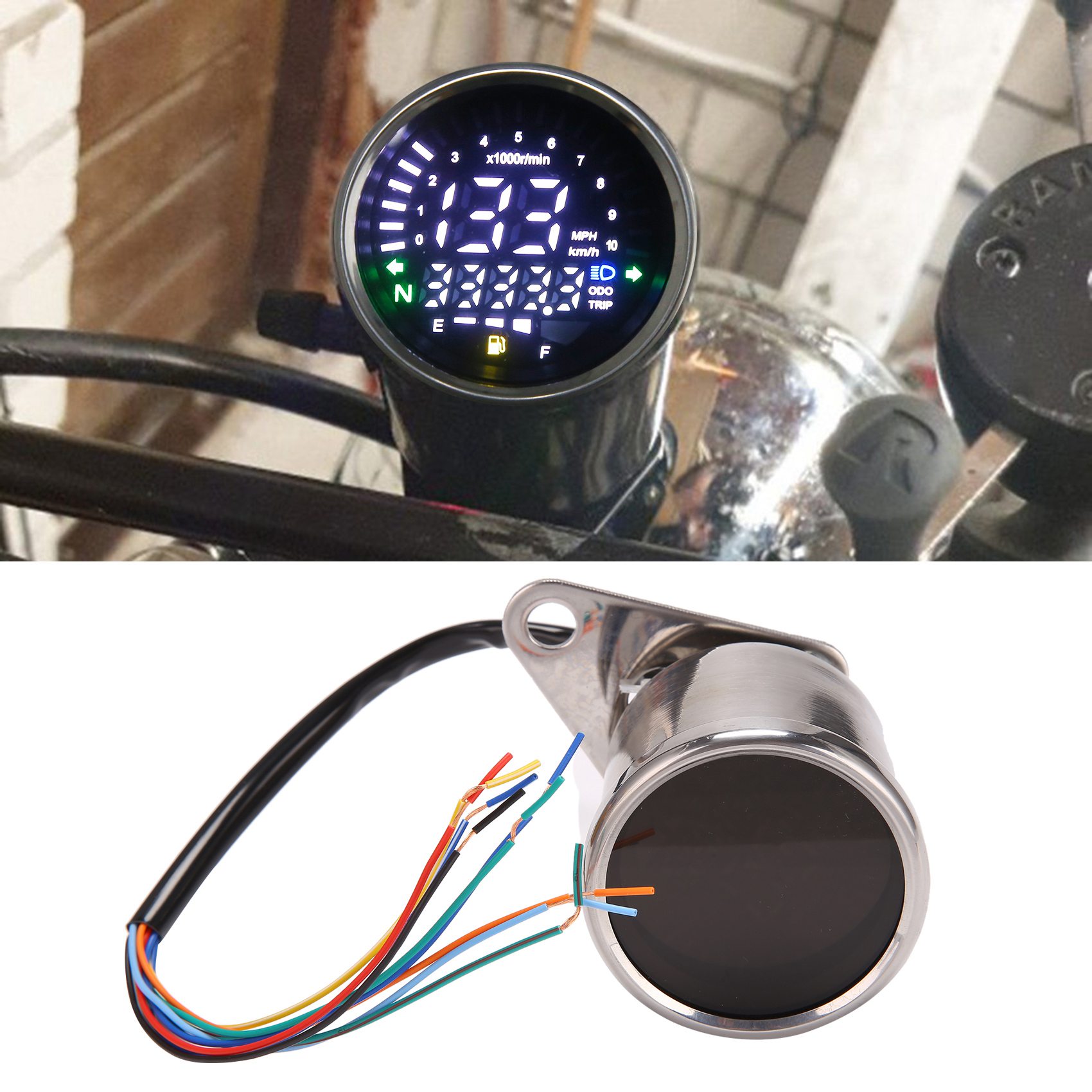 Buy Universal Motorcycle Meter Speedometer Digital Odometer Round Speed