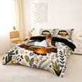thumbnail image 3 of Homewish Cartoon Dino Bedding,Wooded Plants Duvet Cover Full,White,Black Reversible,3pcs,1 Duvet Cover and 2 Pillowcases, 3 of 6
