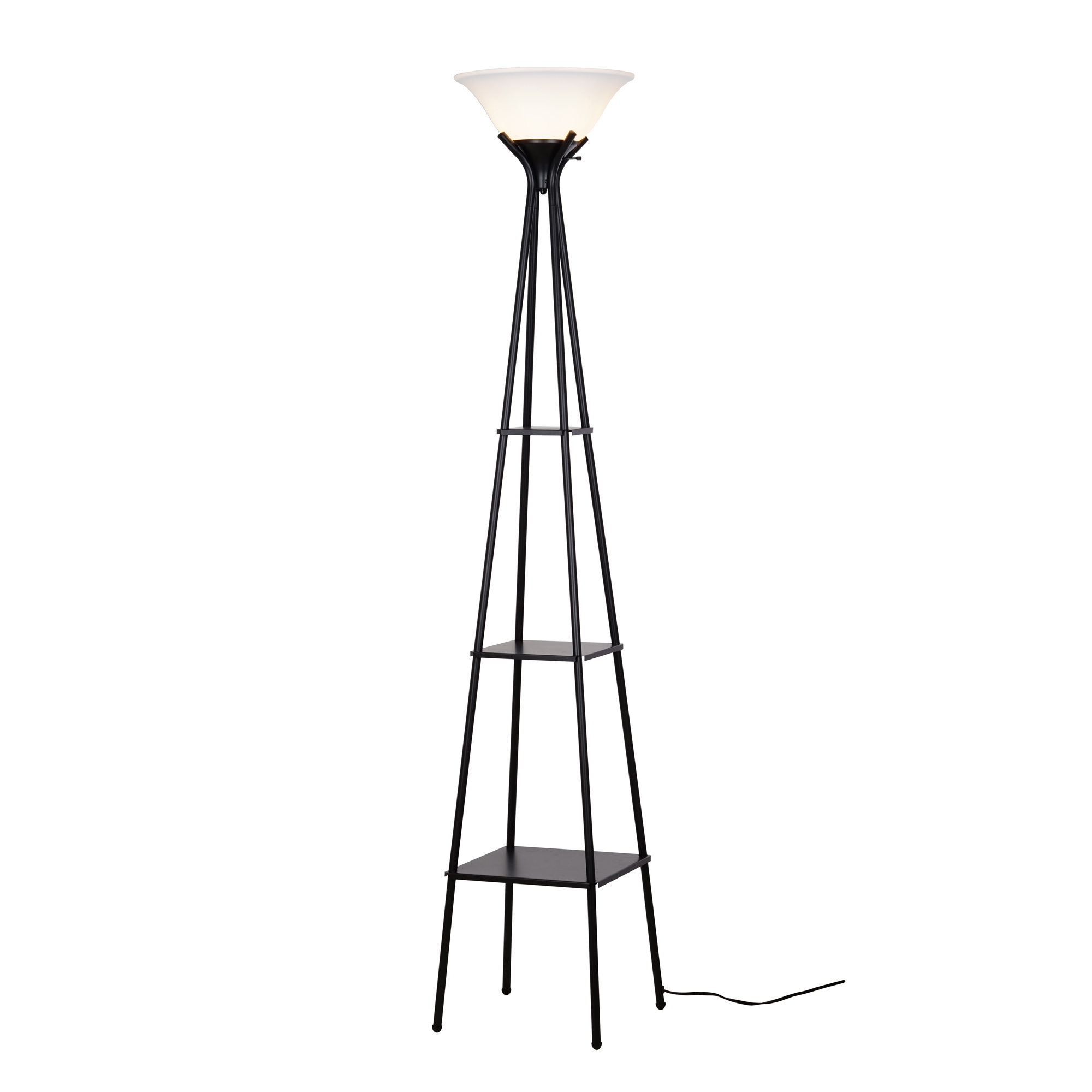 Mainstays 69" Metal Etagere Floor Lamp, Charcoal photo 2