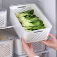 thumbnail image 3 of WRKEKC Clearance Ventilated Fresh Produce Storage Containers for Fridge, Multi-Layer Vegetable Organizer with Drainage Tray, Kitchen Refrigerator Bins, 3 of 8