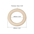 thumbnail image 2 of Uxcell 10 Pack 3.54" Natural Wood Rings, 15mm Thick Smooth Unfinished Wooden Circles, 2 of 7