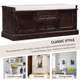 thumbnail image 3 of MODERNLUXE 42.5" Large Shoe Bench with 2 Drawers and 2 Cabinets, Solid Wood Shoe Rack Entryway Bench with Removable Cushion for Entryway Hallway and Living Room,Espresso, 3 of 8