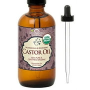 US Organic Castor Oil, USDA Certified Organic,Expeller Pressed, Hexane Free, 100% Pure & Natural moisturizing and emollient properties, For Skin, Hair Care, Eyelashes, DIY projects (4 oz (115 ml)