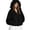 Black, variant on Loose Fit Zip Up Windbreaker Jacket for Women, Hooded Drawstring, Durable Nylon Casual Outerwear with Lantern Sleeves, 1 Piece, XS-L