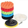thumbnail image 1 of Kit de esponja para pulir con adaptador de taladro y almohadilla de encerado de lana, juego de almohadillas para pulir autos de 8 piezas, pulidor y cera, 1 of 5