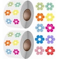 thumbnail image 1 of 2 rollos de 1000 pegatinas autoadhesivas de papel con diseño floral para primavera y verano, pegatinas decorativas de flores para sellar., 1 of 4
