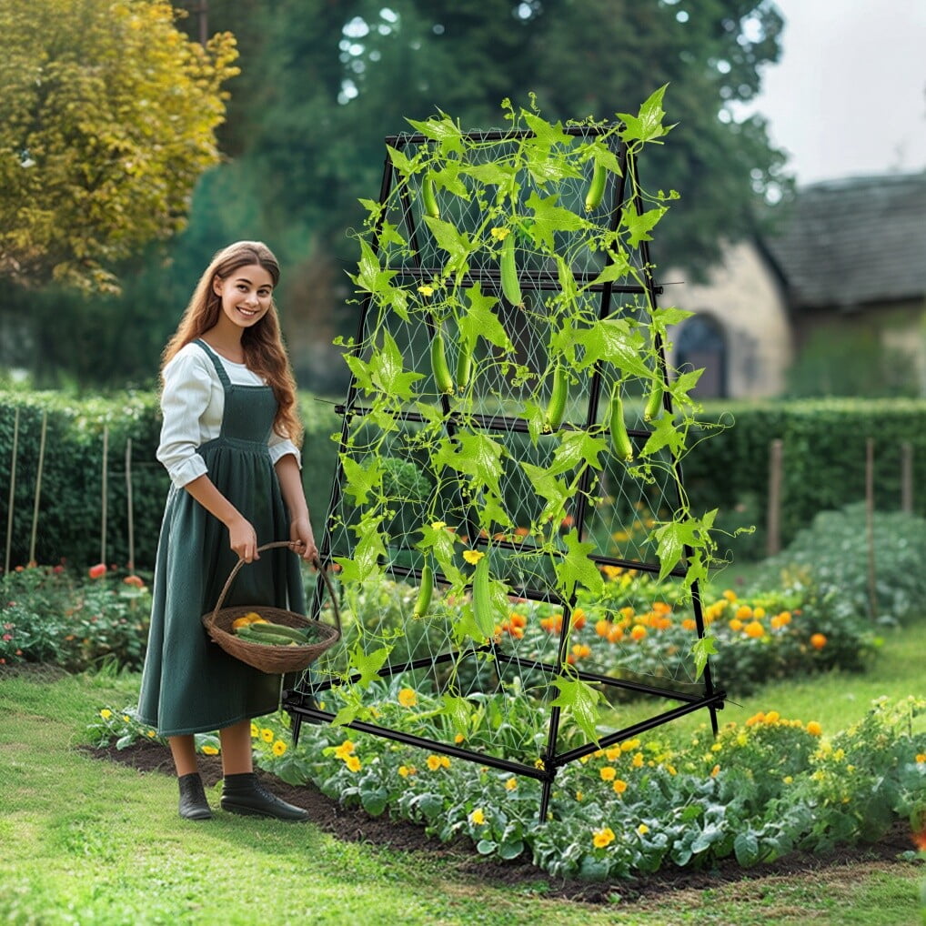 LINJH Tall Cucumber Trellis for Climbing Plants Outdoor Garden Arch Trellis Metal NEW