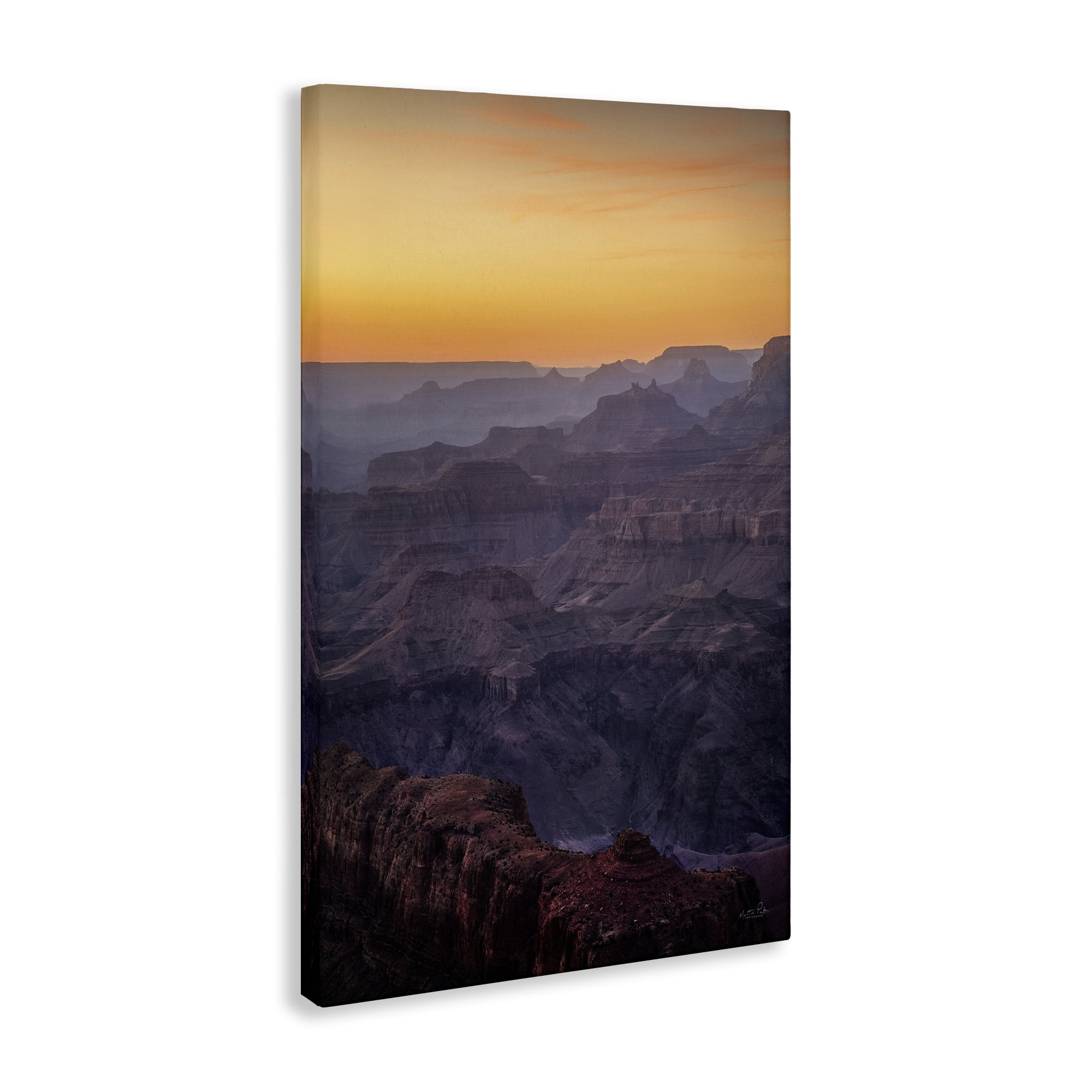 Stupell Industries Orange Sunset Canyon Landscape & Nature Photography Wrapped Canvas Art Print Wall Art, 30 x 45
