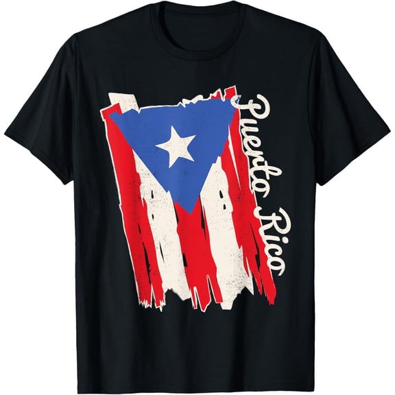 Puerto Rico Flag Hispanic Heritage Month Boricua Rican Retro T-ShirtMen and women, Black T-shirt, size: Extra large