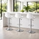 thumbnail image 2 of Sillas para Bar y Barra de Cocina con Respaldo y Reposapies de Altura Ajustable Banco Taburete Giratorio con Asiento Acolchado de Diseño Moderno Set 3 Piezas Blanco, 2 of 6
