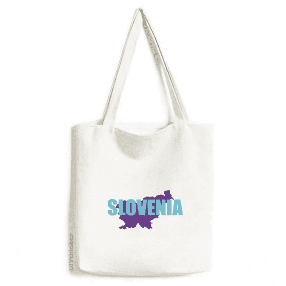 map slovenia eu art deco fashion tote canvas bag shopping satchel casual handbag